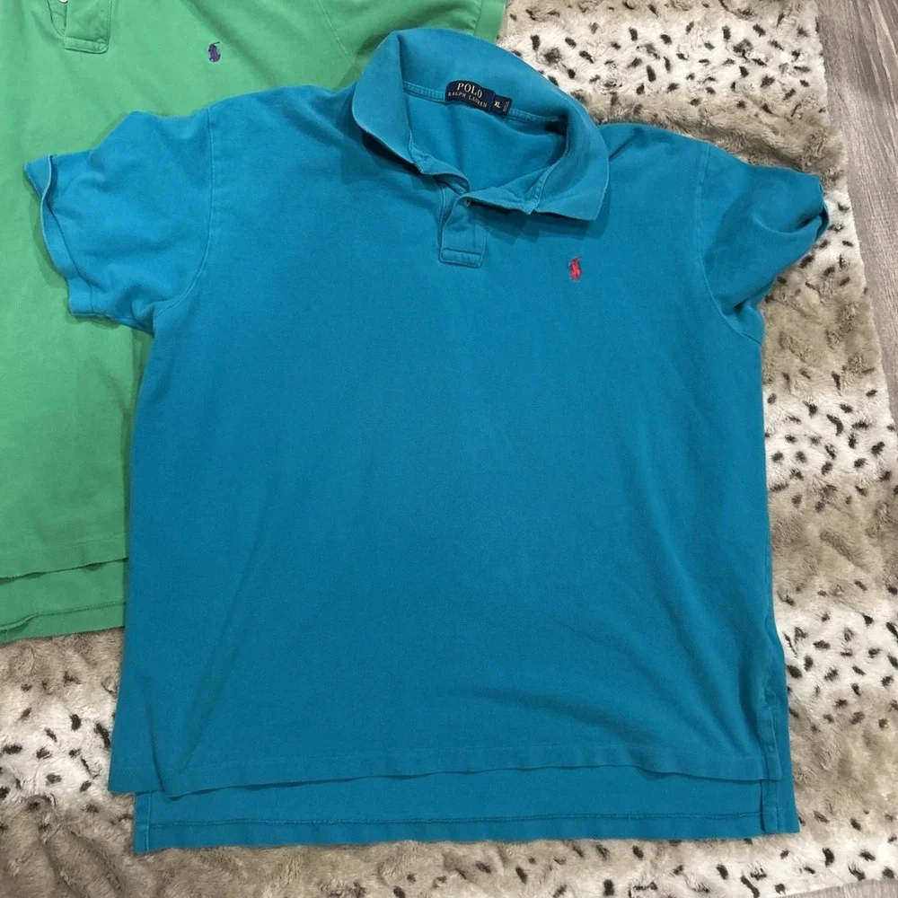 2 POLO RALPH LAUREN SHORT‎ SLEEVE POLO SHIRTS SIZE XL 100% COTTON